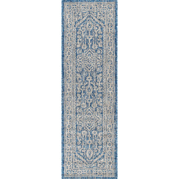 Sinjuri Medallion Textured Weave Indoor/outdoor Runner Rug